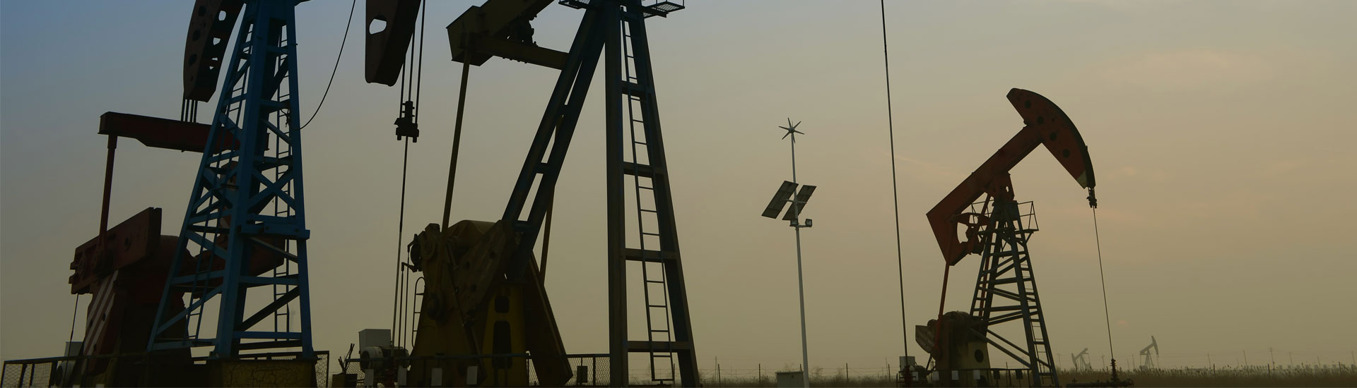 Operation of Pumping Unit in Oil Field in the Evening